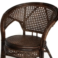 Террасный комплект Pelangi (стол со стеклом + 2 кресла) Walnut (грецкий орех) - Изображение 3